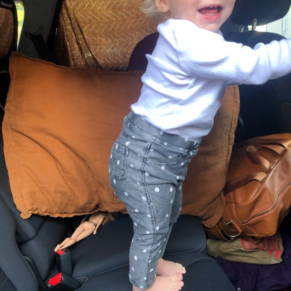 NWT zara baby gray with silver polka dot jeggings - Picture 3 of 4